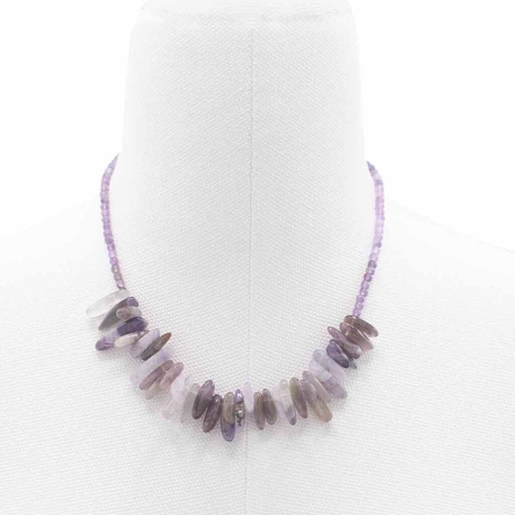 Catalogue Collier Longstone pierres naturelles - Améthyste