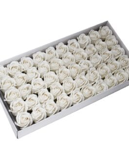Flower Soap for Craft - Med Rose - White